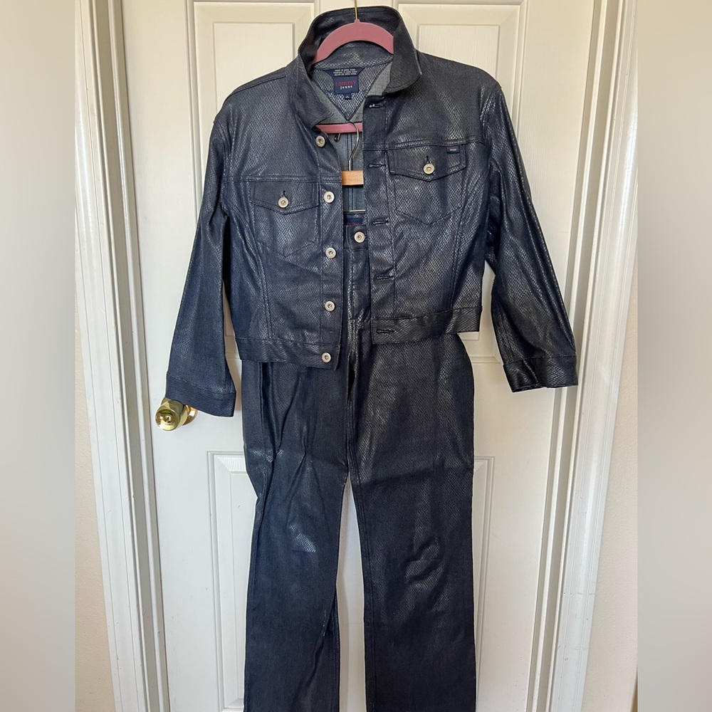 Vintage 2000 Tommy Hilfiger -Blue Faux Snake Print Cotton Jean set